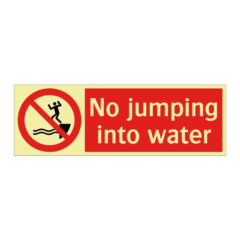 No jumping into water