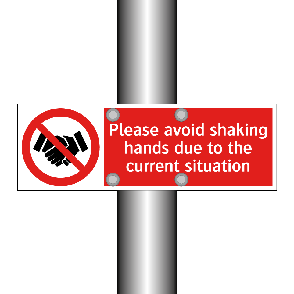 Please avoid shaking hands due to the current situation