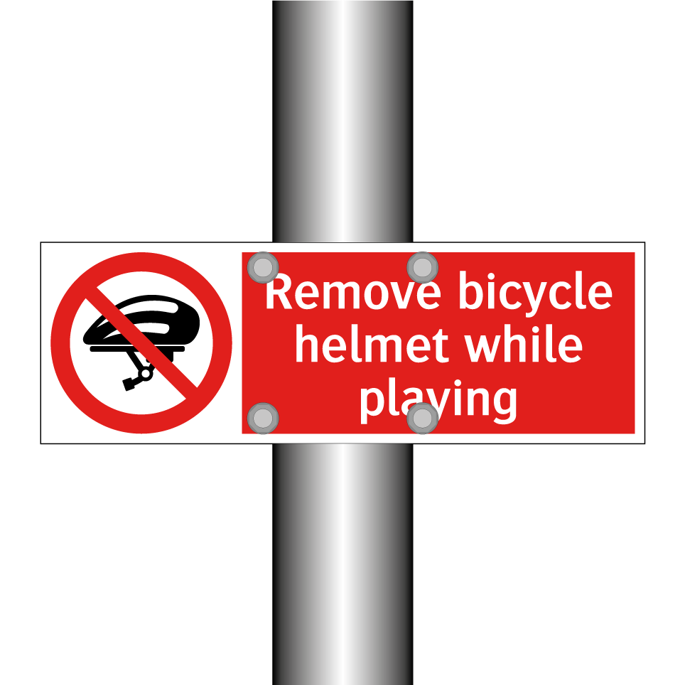 Remove bicycle helmet while playing