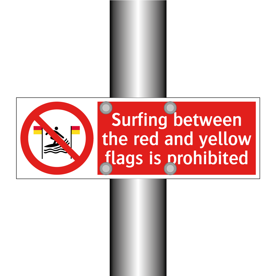 Surfing between the red and yellow flags is prohibited