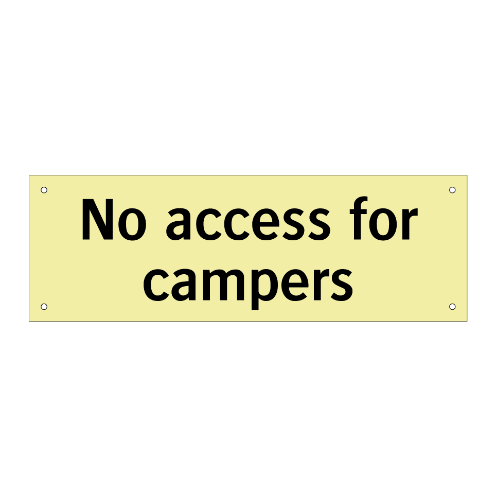 No access for campers