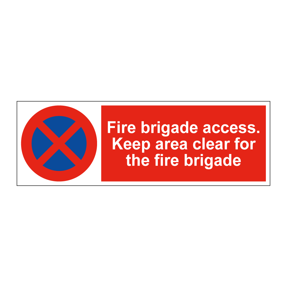 Fire brigade access. Keep area clear for the fire brigade