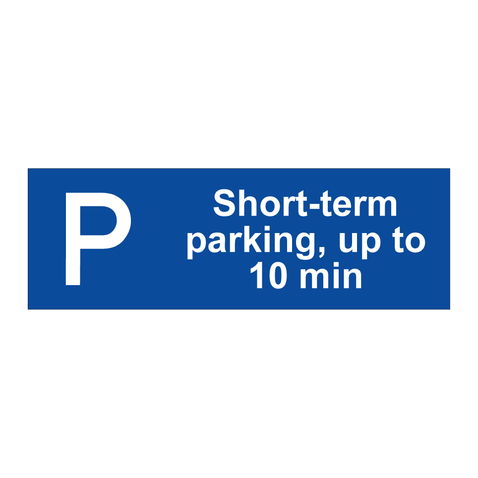 Short-term parking, up to 10 min
