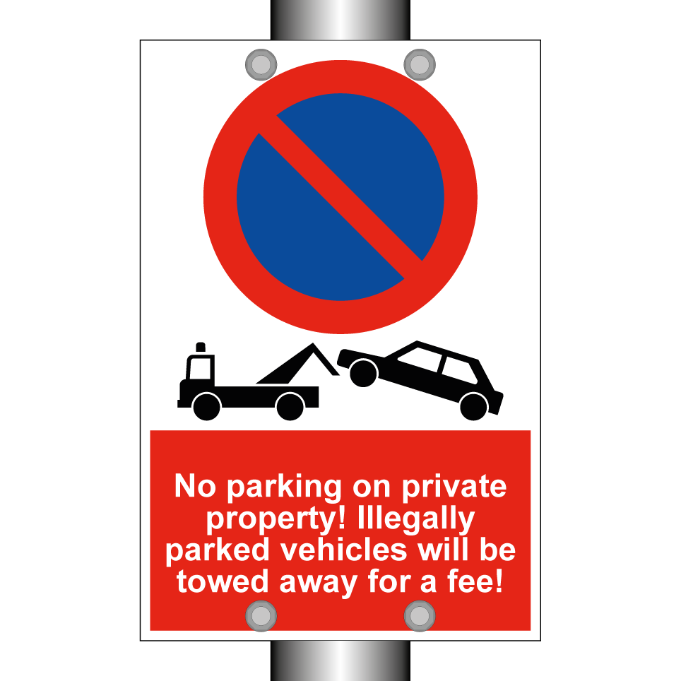 No parking on private property! Illegally parked vehicles will be towed away for a fee!