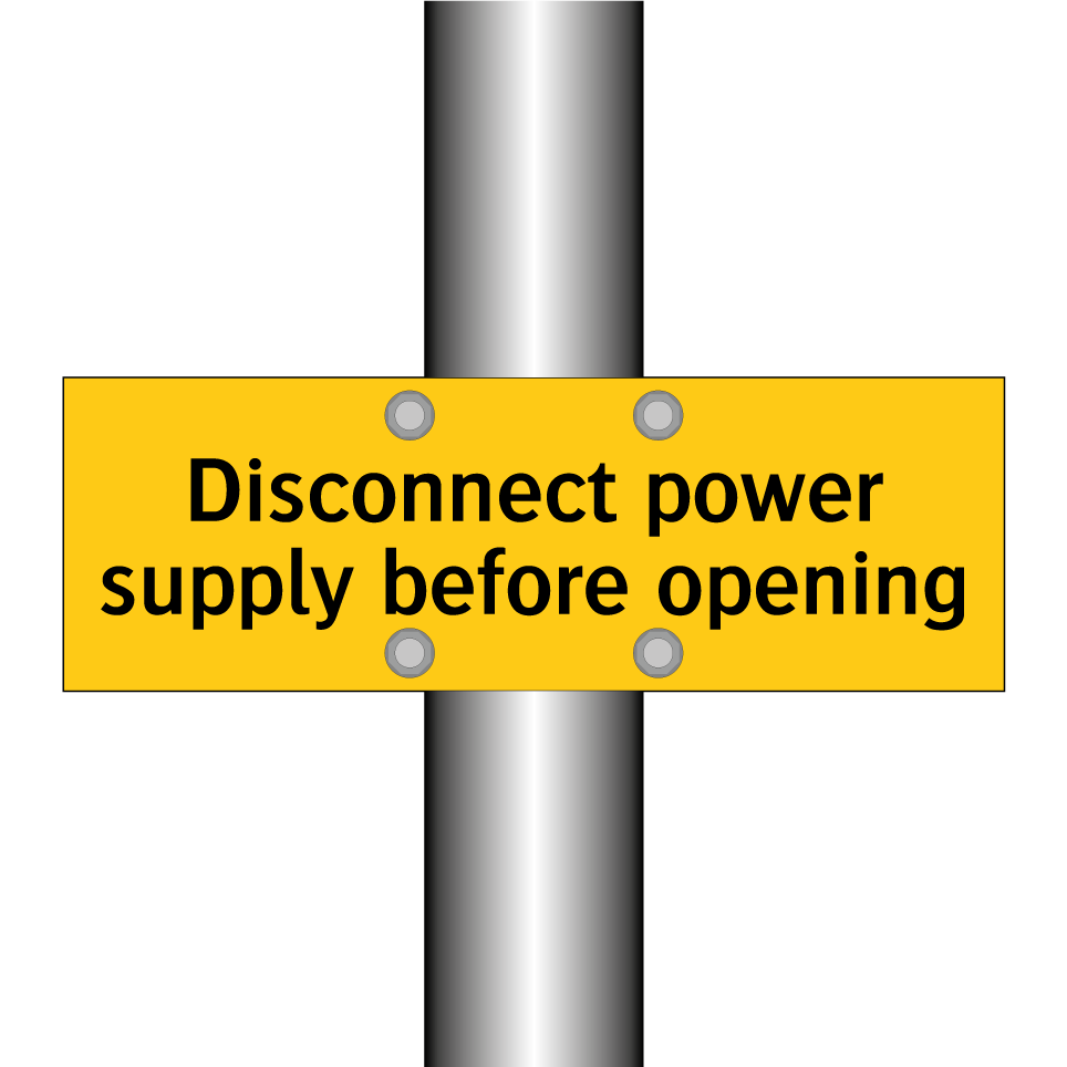 Disconnect power supply before opening