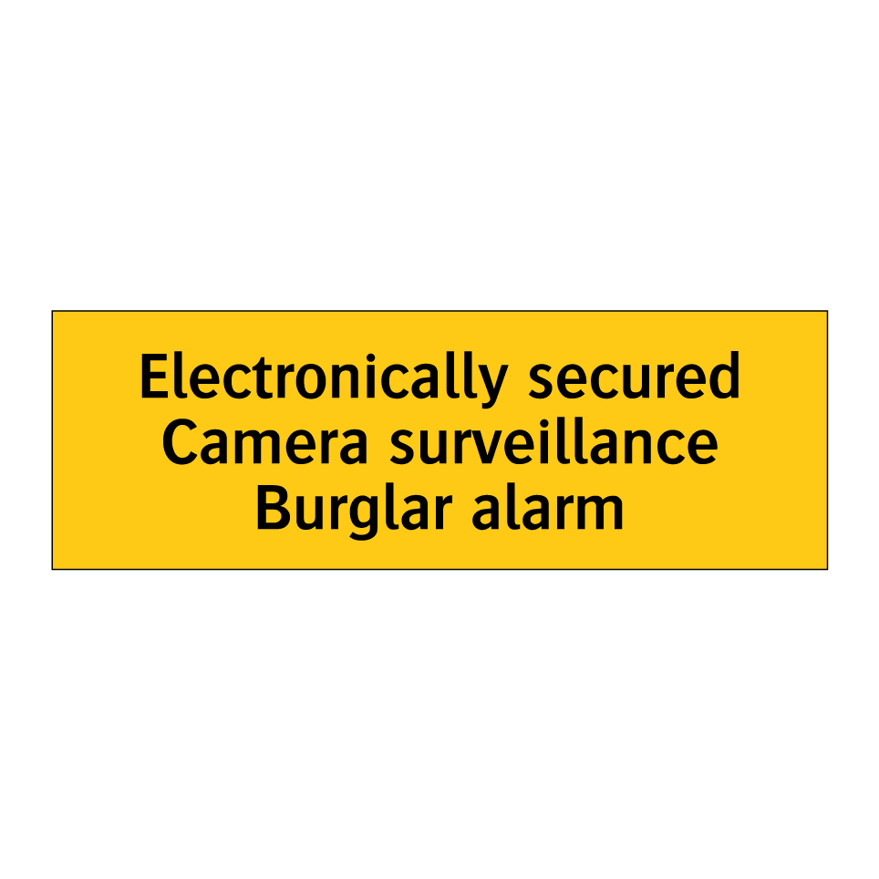 Electronically secured Camera surveillance Burglar alarm