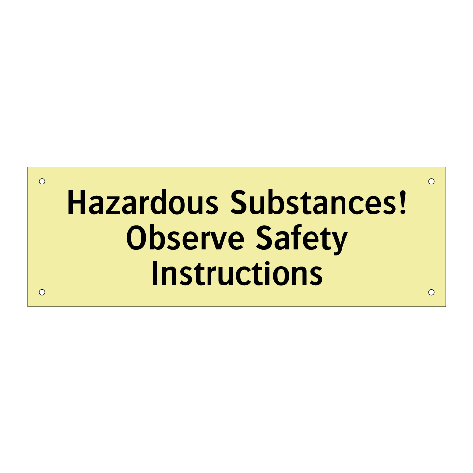 Hazardous Substances! Observe Safety Instructions