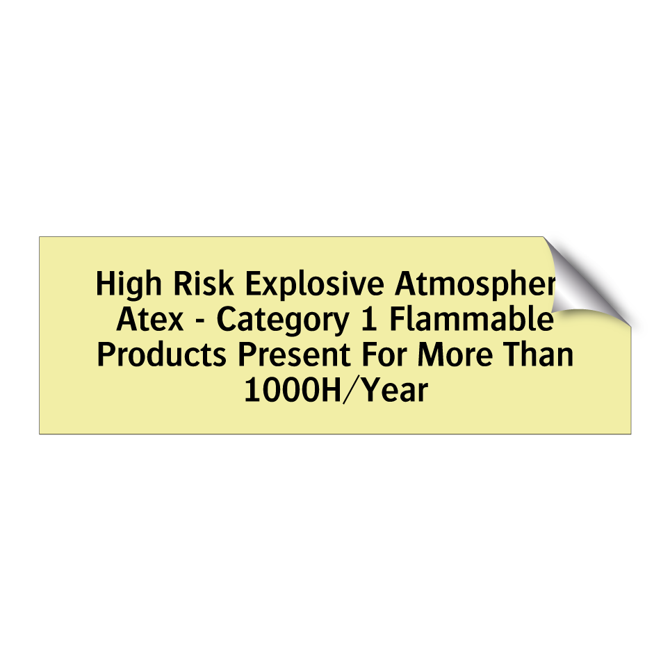 High Risk Explosive Atmosphere Atex - Category 1 Flammable Products Present For More Than 1000H/Year