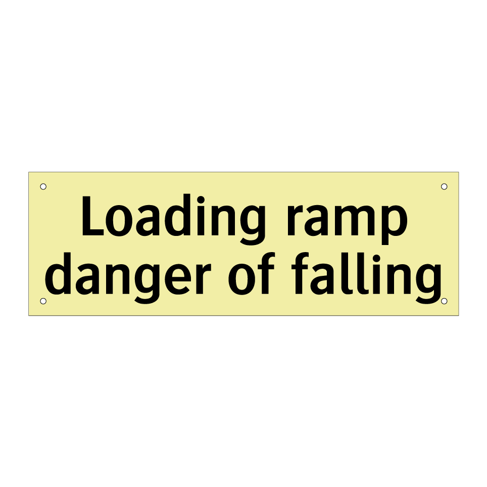 Loading ramp danger of falling