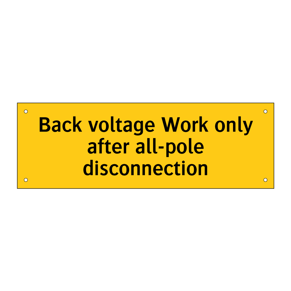 Back voltage Work only after all-pole disconnection