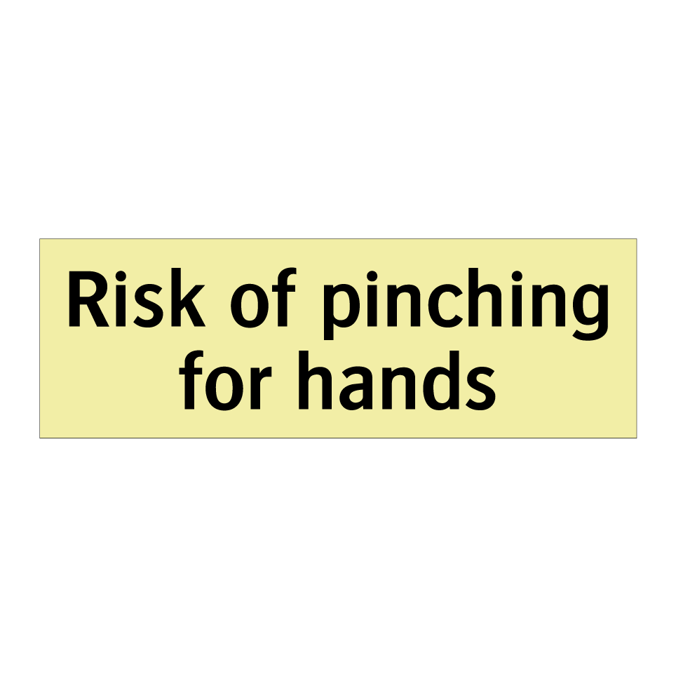 Risk of pinching for hands