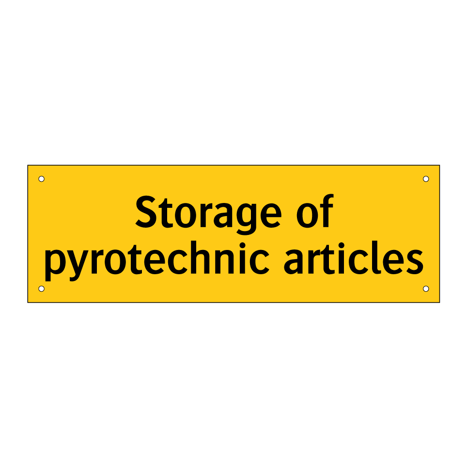 Storage of pyrotechnic articles