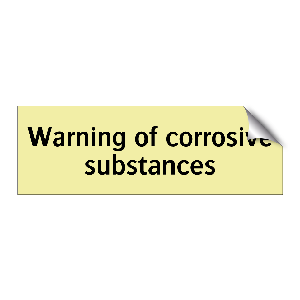 Warning of corrosive substances