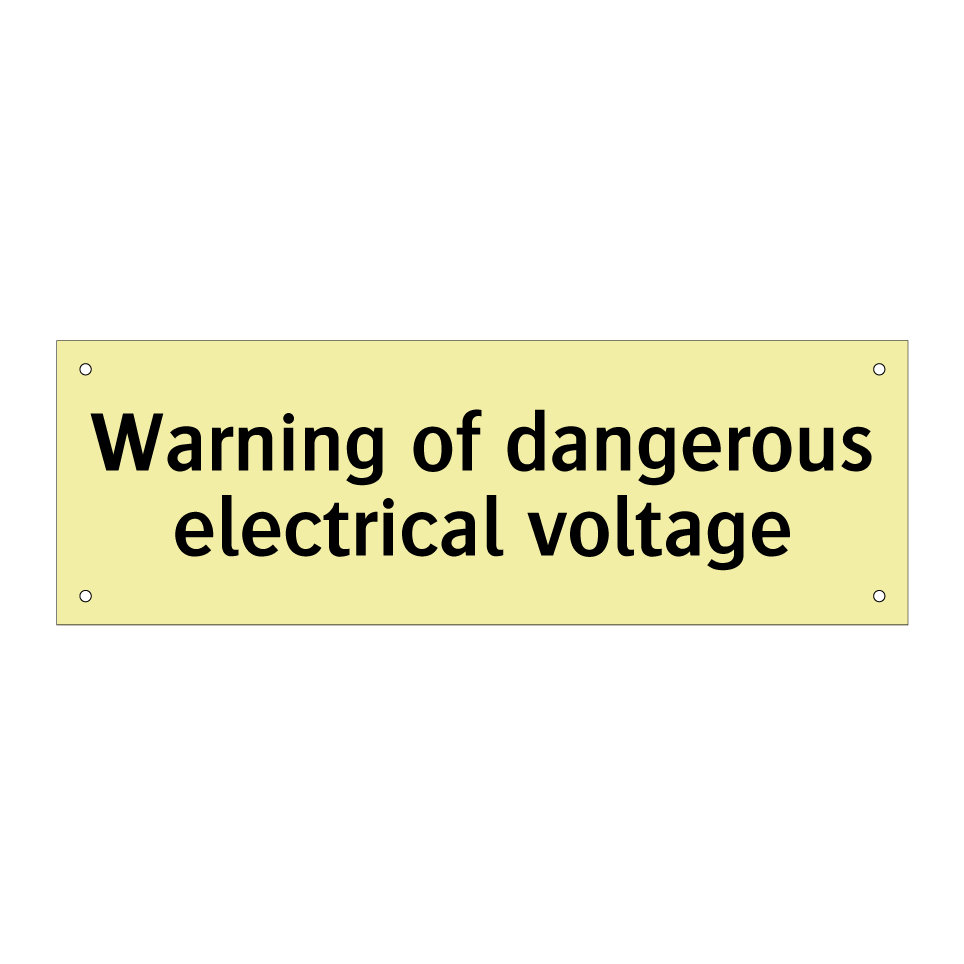 Warning of dangerous electrical voltage
