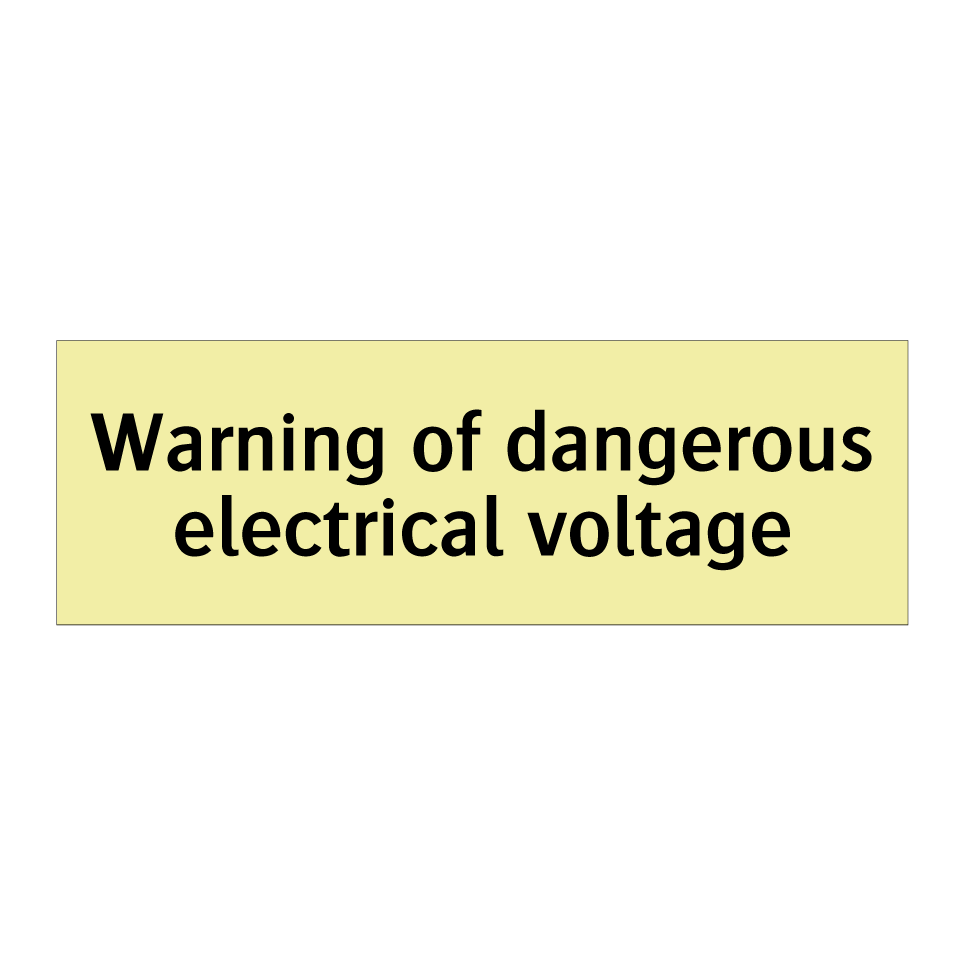Warning of dangerous electrical voltage