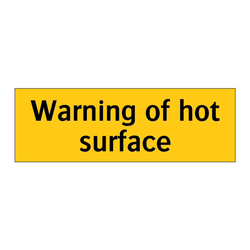 Warning of hot surface