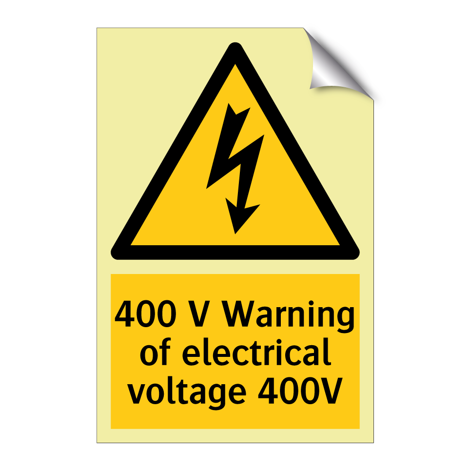 400 V Warning of electrical voltage 400V