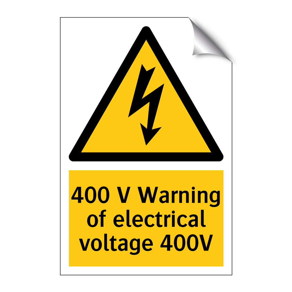 400 V Warning of electrical voltage 400V