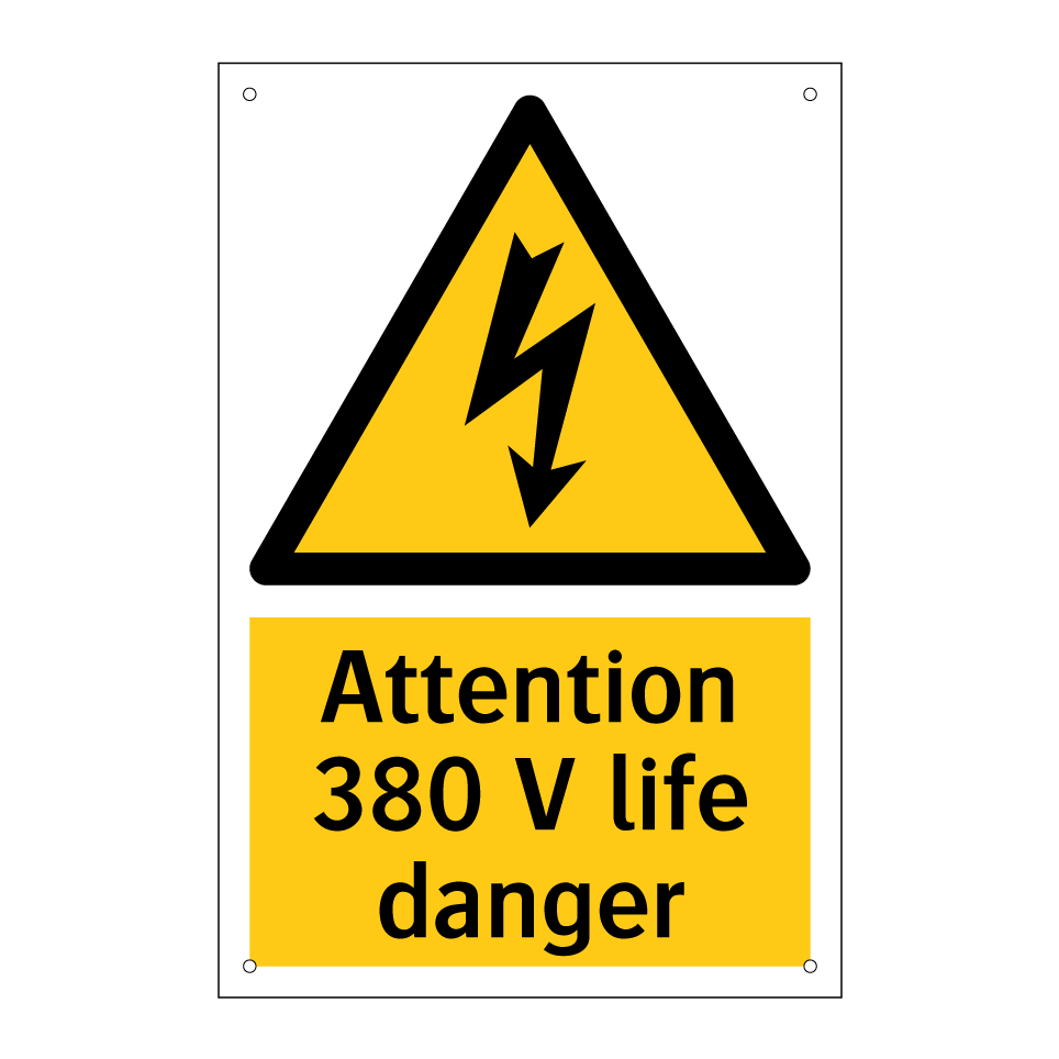 Attention 380 V life danger