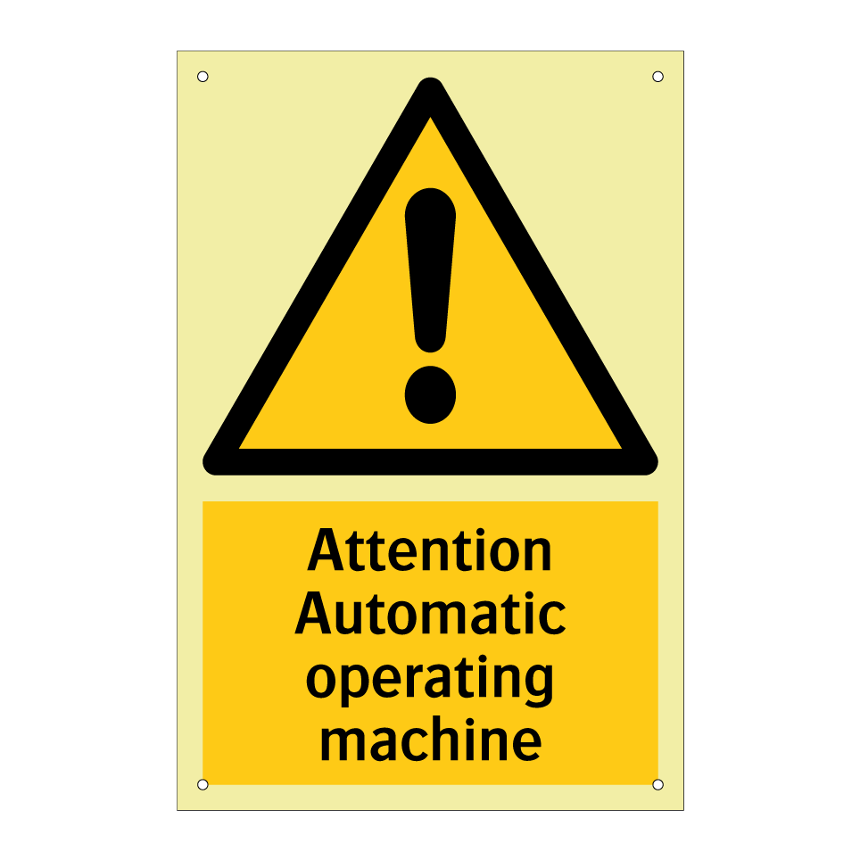 Attention Automatic operating machine