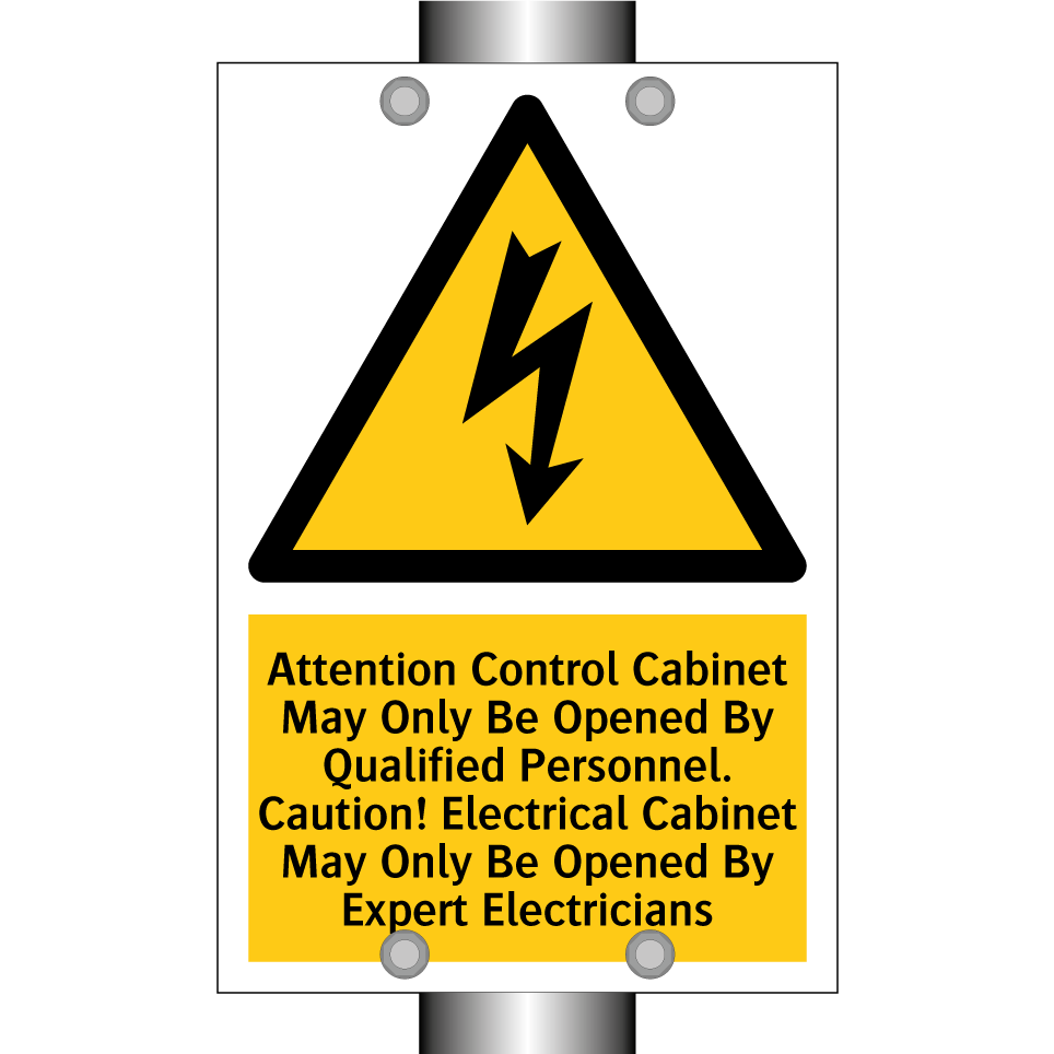 Attention Control Cabinet May Only Be Opened By Qualified Personnel. Caution! Electrical Cabinet May Only Be Opened By Expert Electricians