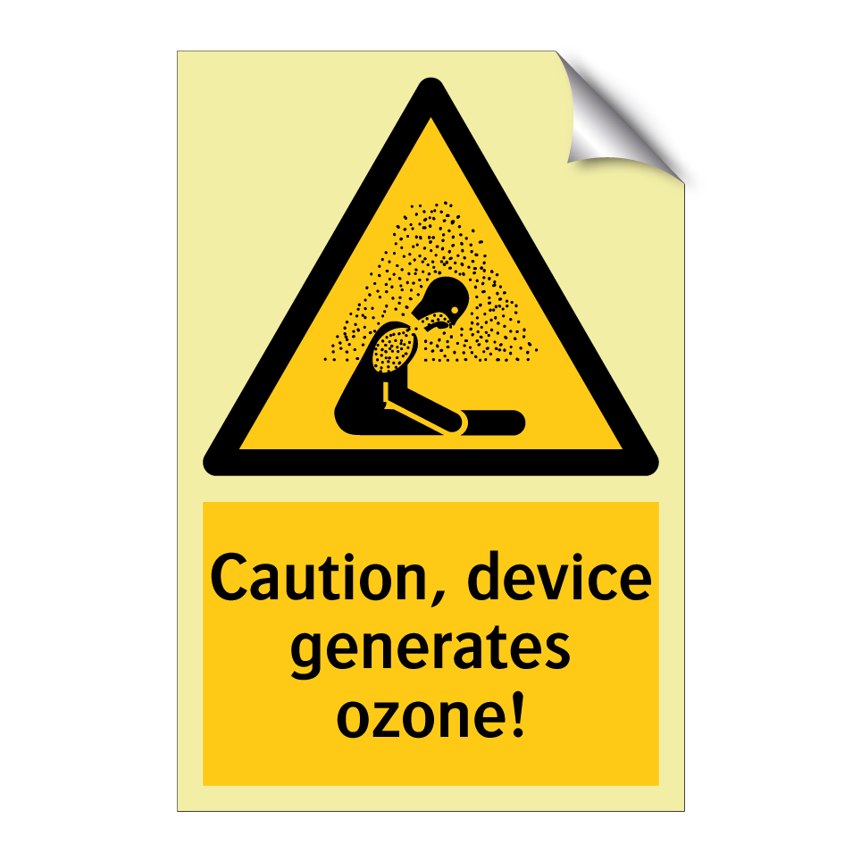 Caution, device generates ozone!
