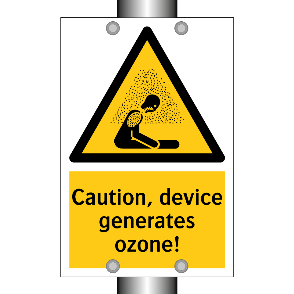 Caution, device generates ozone!