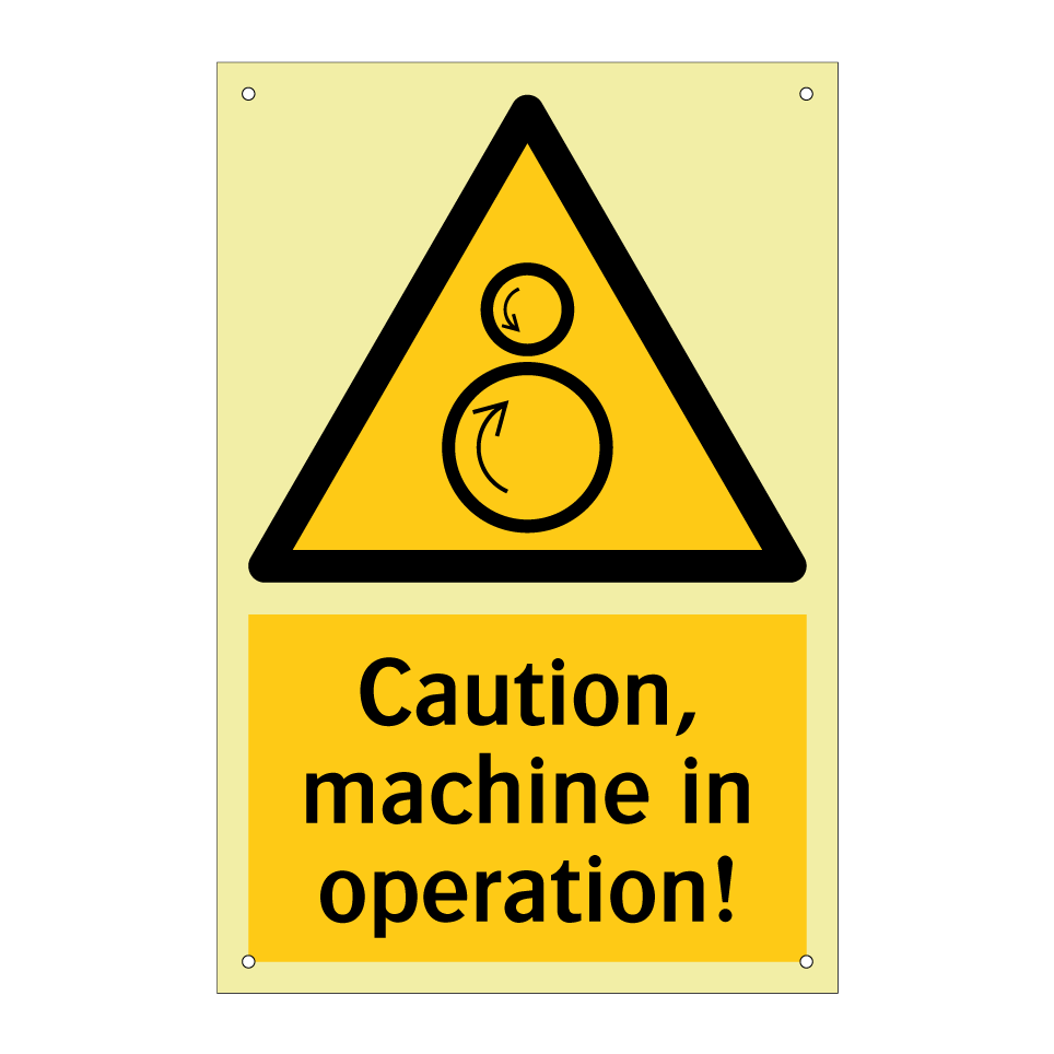 Caution, machine in operation!