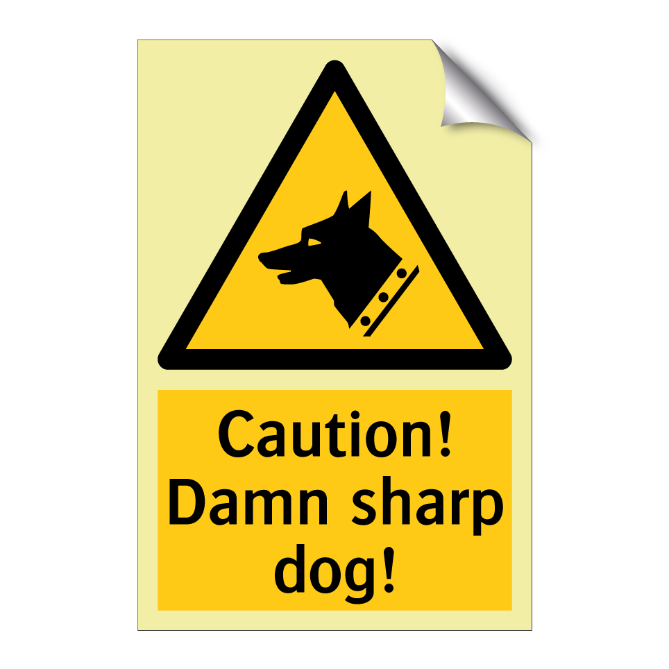 Caution! Damn sharp dog!