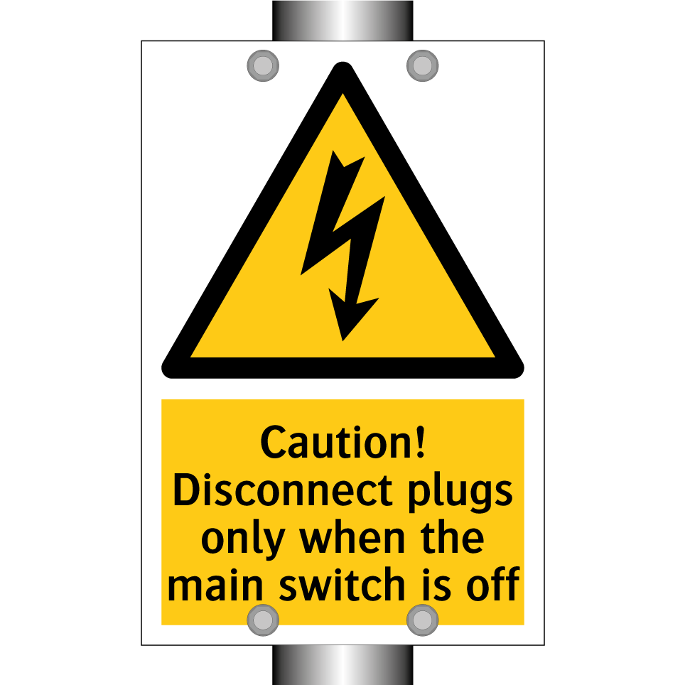 Caution! Disconnect plugs only when the main switch is off