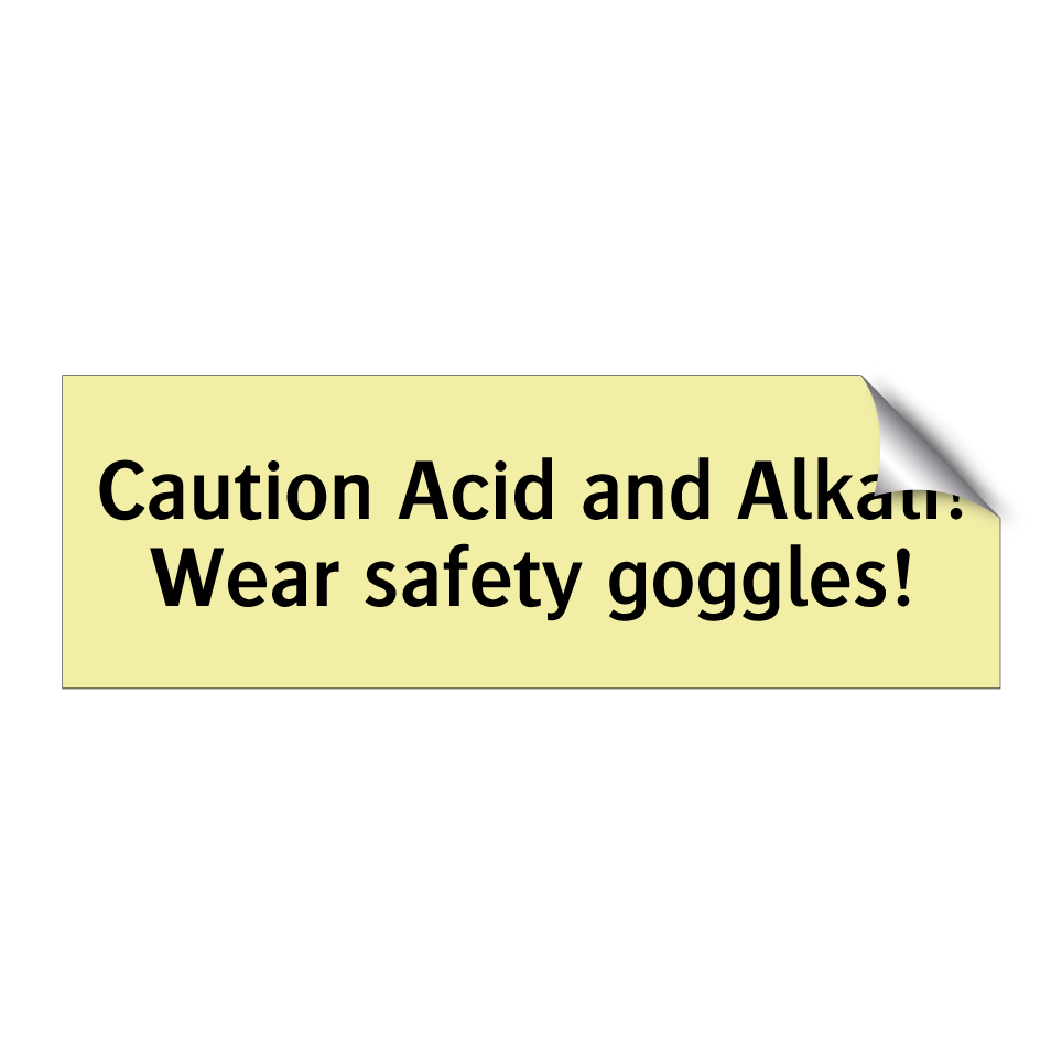 Caution Acid and Alkali! Wear safety goggles!