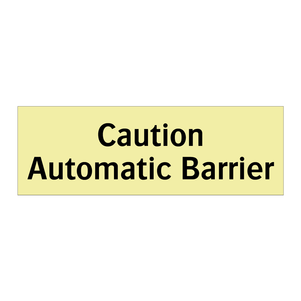 Caution Automatic Barrier