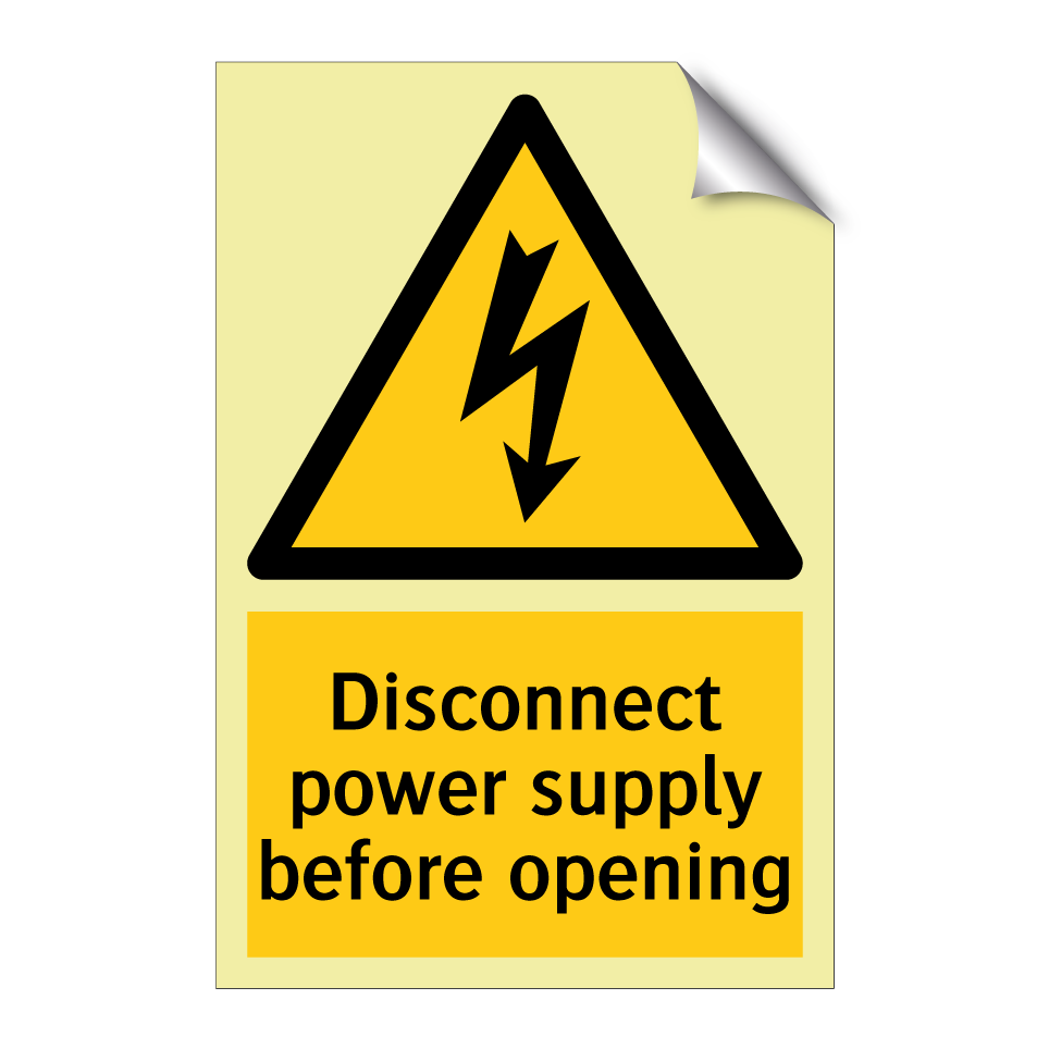 Disconnect power supply before opening