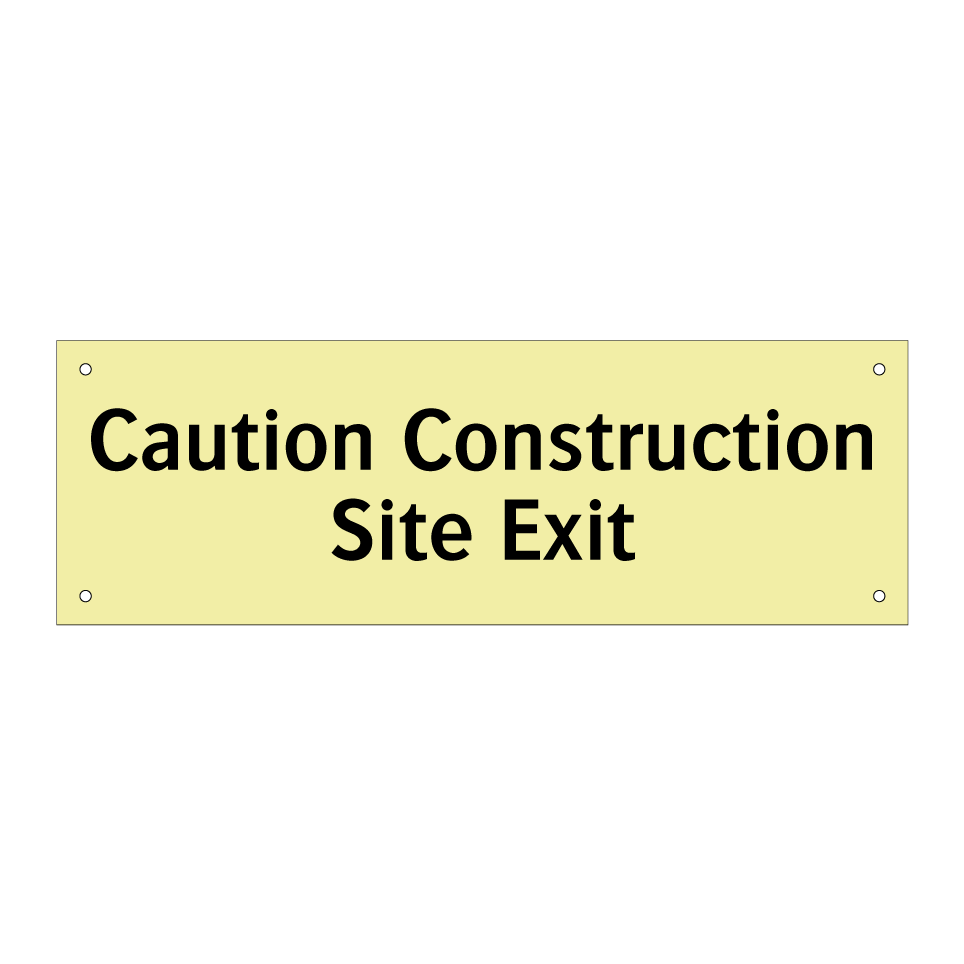 Caution Construction Site Exit