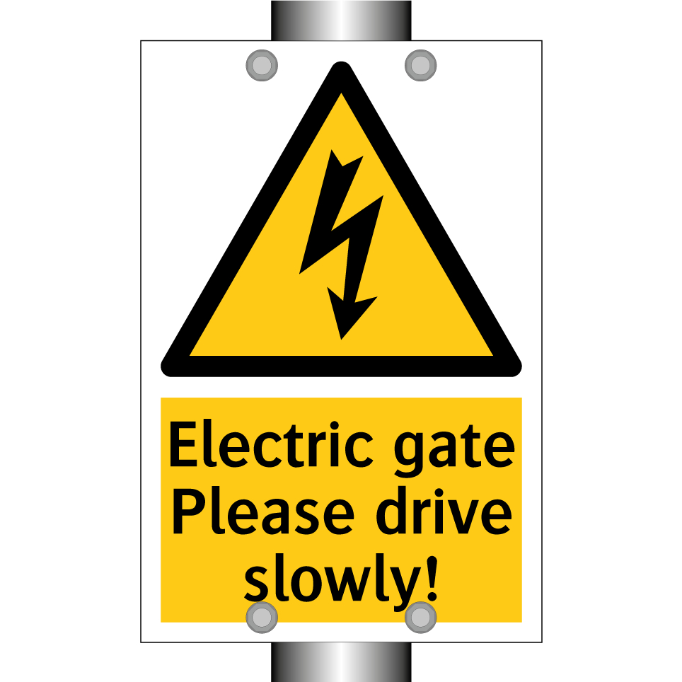Electric gate Please drive slowly!