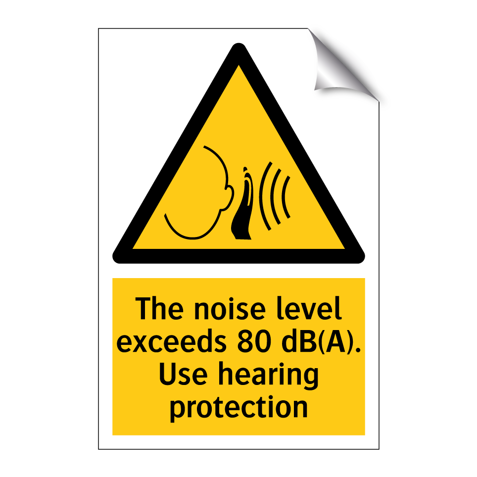 The noise level exceeds 80 dB(A). Use hearing protection