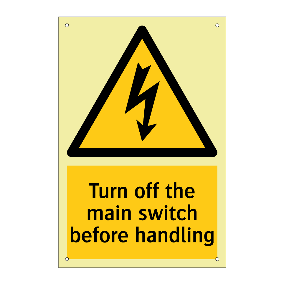 Turn off the main switch before handling