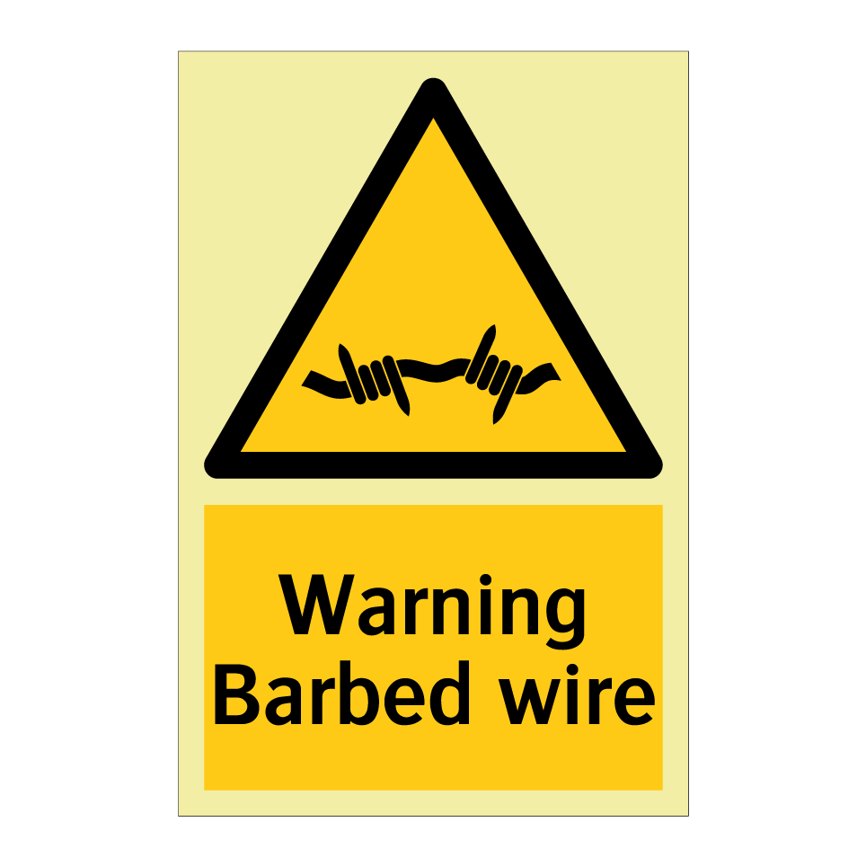 Warning Barbed wire