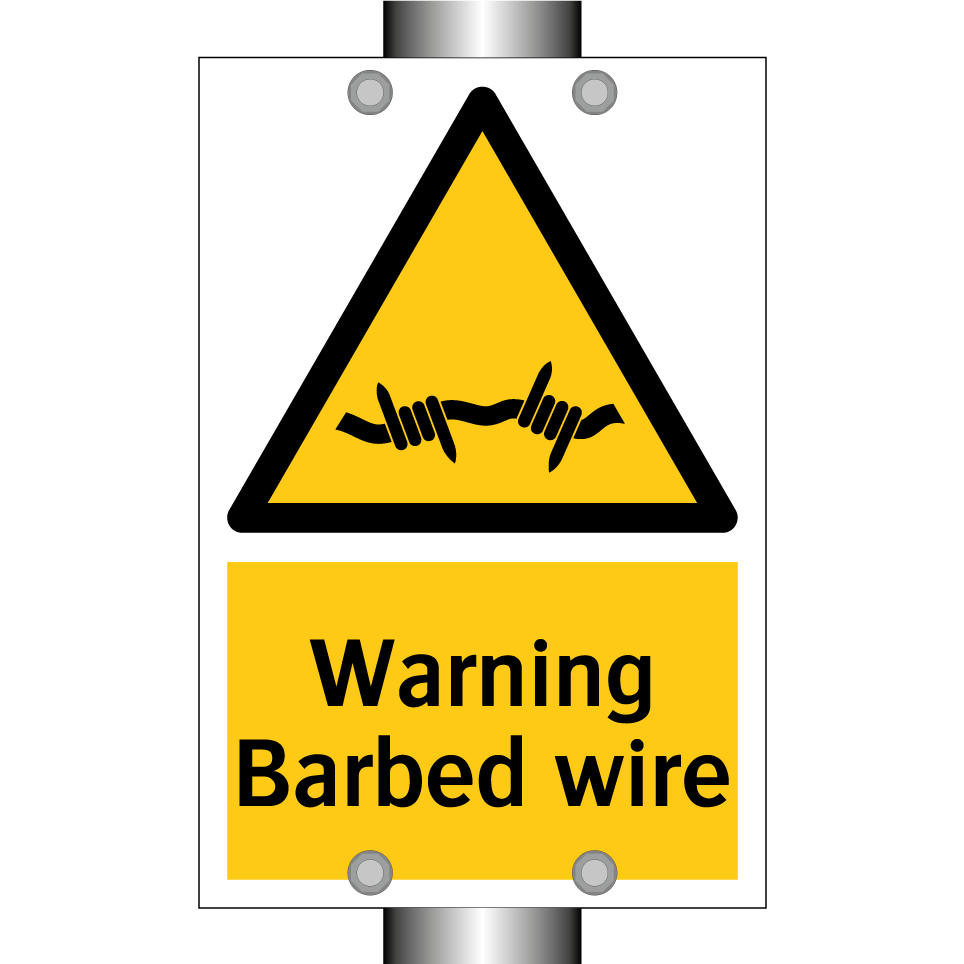 Warning Barbed wire