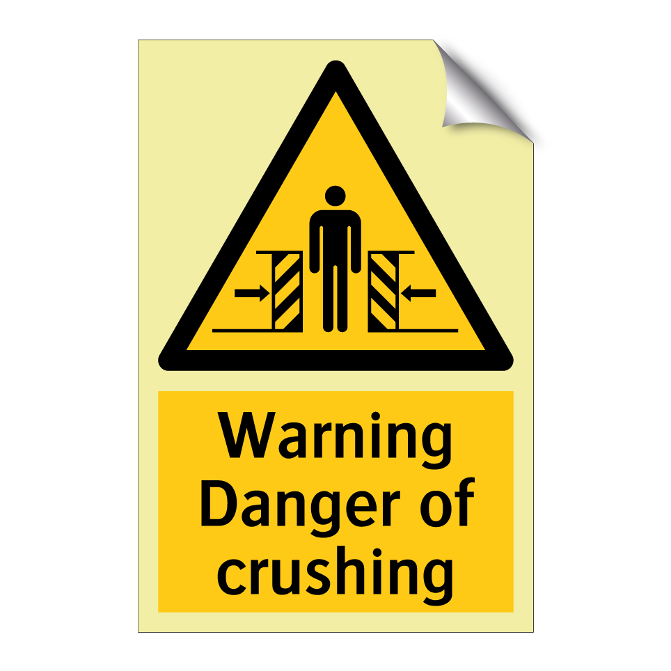Warning Danger of crushing