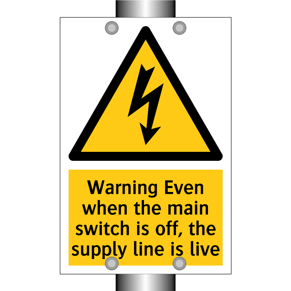 Warning Even when the main switch is off, the supply line is live