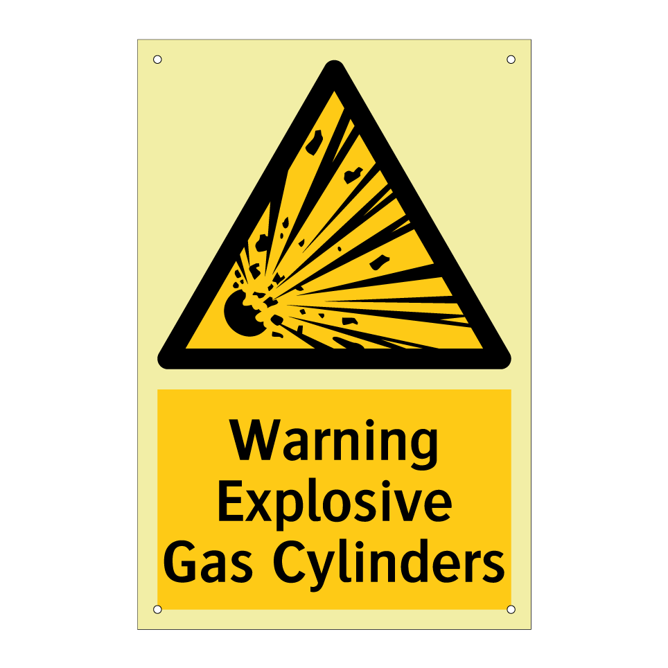 Warning Explosive Gas Cylinders