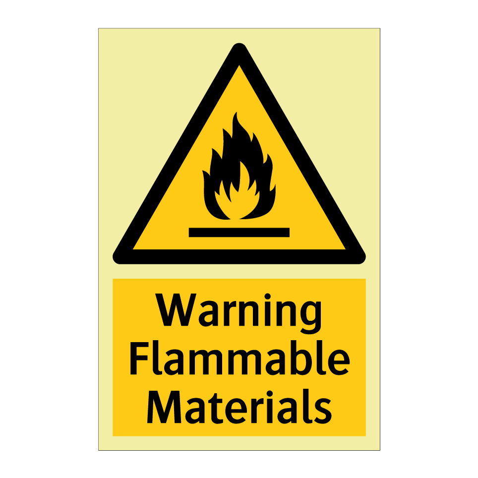 Warning Flammable Materials