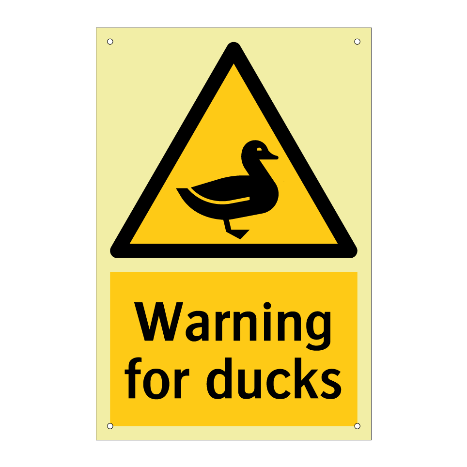 Warning for ducks