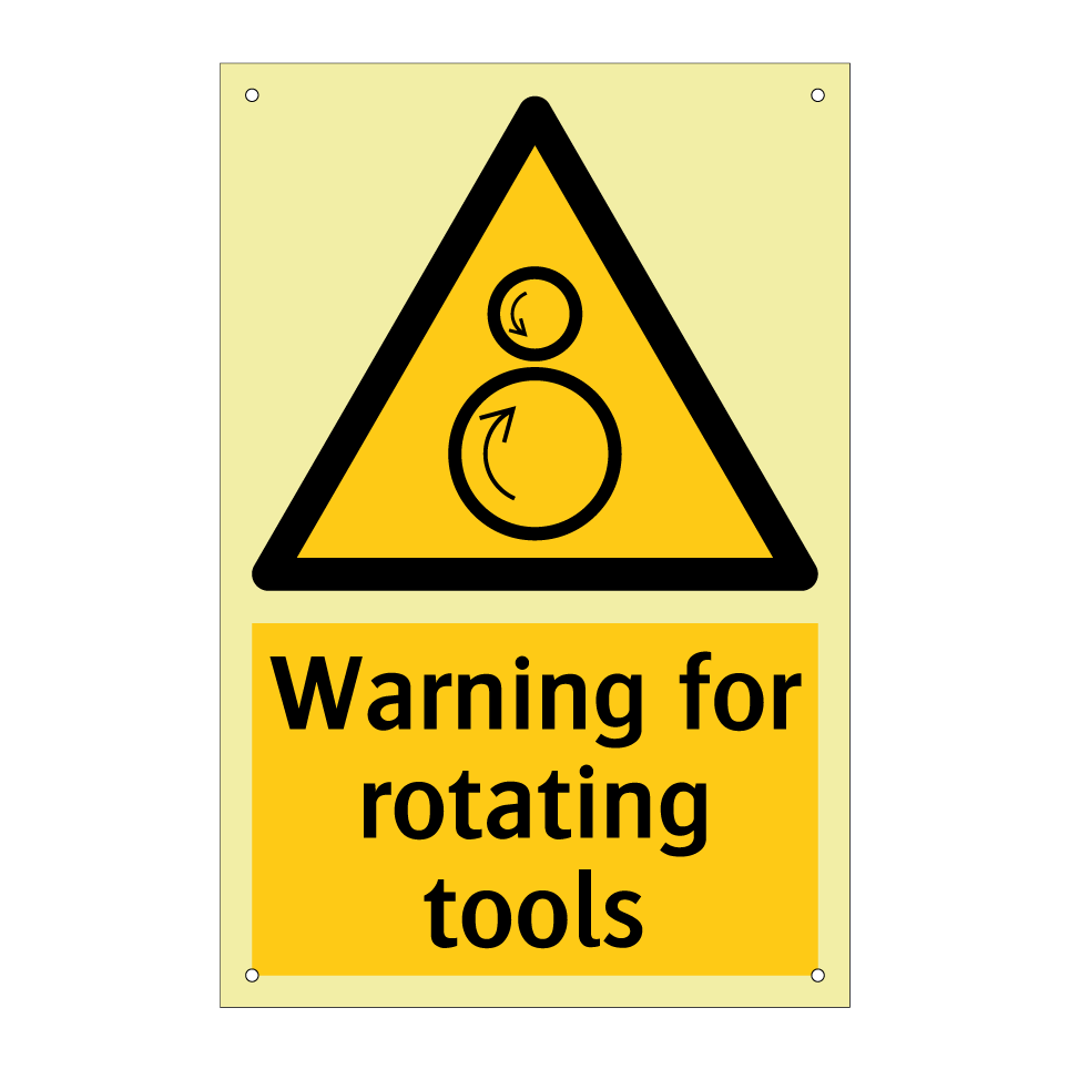 Warning for rotating tools