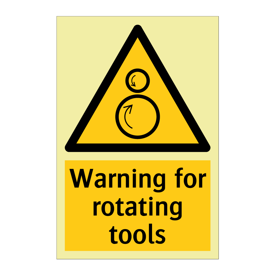 Warning for rotating tools