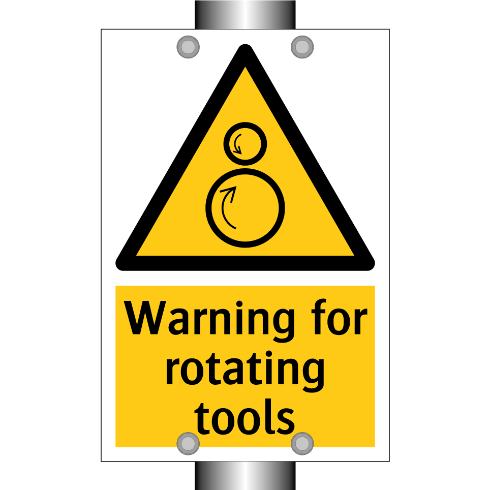 Warning for rotating tools