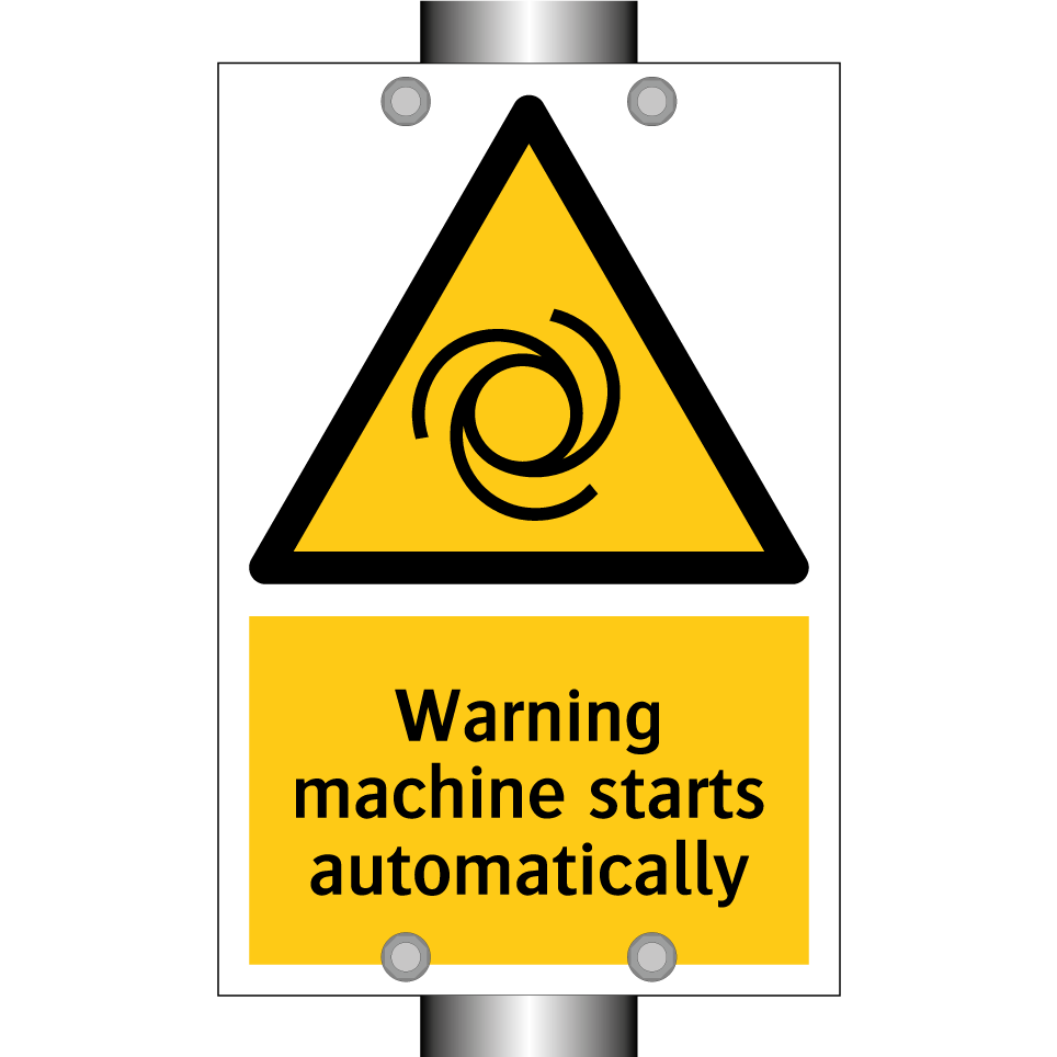 Warning machine starts automatically