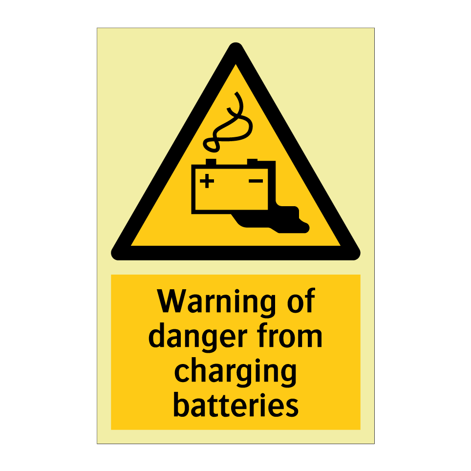 Warning of danger from charging batteries