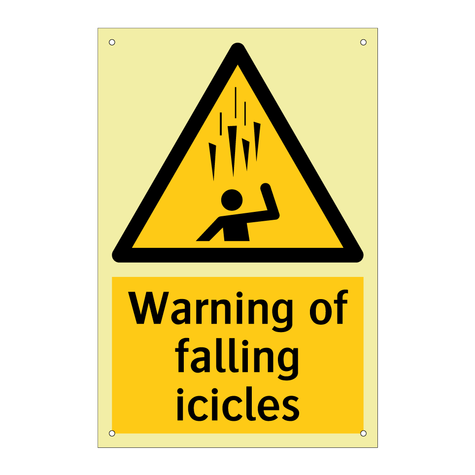 Warning of falling icicles